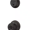 Georgian Aged Bronze Single Cylinder Deadbolt and Keyed Entry Door Knob Combo Pack