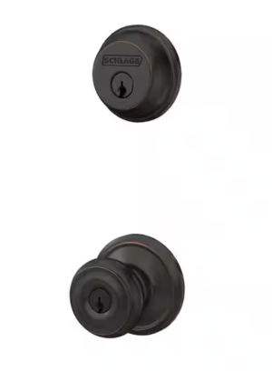 Screenshot 2025-10-19 112934 Georgian Aged Bronze Single Cylinder Deadbolt and Keyed Entry Door Knob Combo Pack